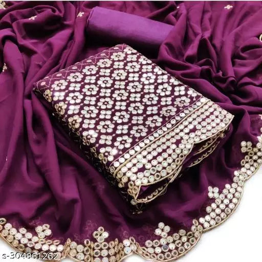 Abhisarika Pretty Georgette salwar suits & dress materials Purple colour