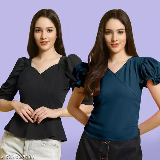 Classic Casual Fashion Forward Women's Top - Pack of 2