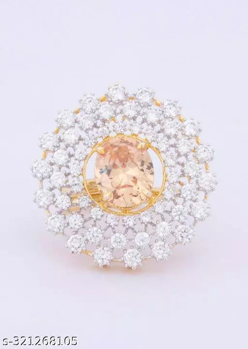 Enchanted Garden: Floral Gemstone Women's Ring for Grils