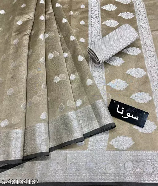 WOVEN BANARASI SILVER RUPA BOOTI SAREE