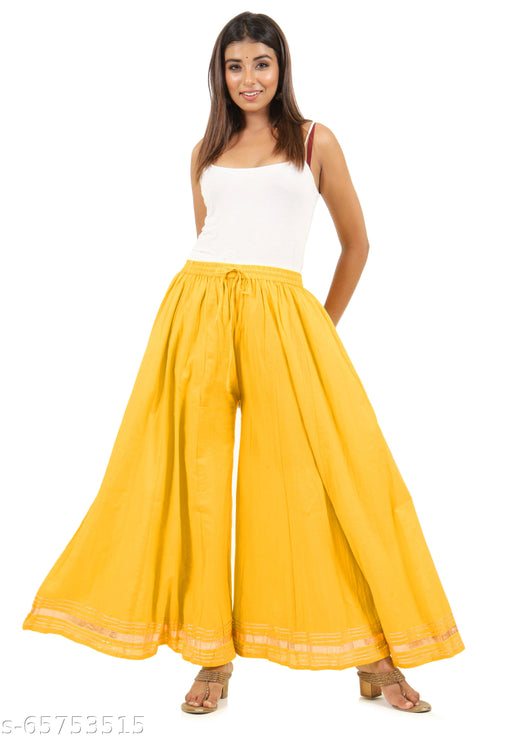 Swasti  Regular Fit Women Yellow Pure Cotton Trousers