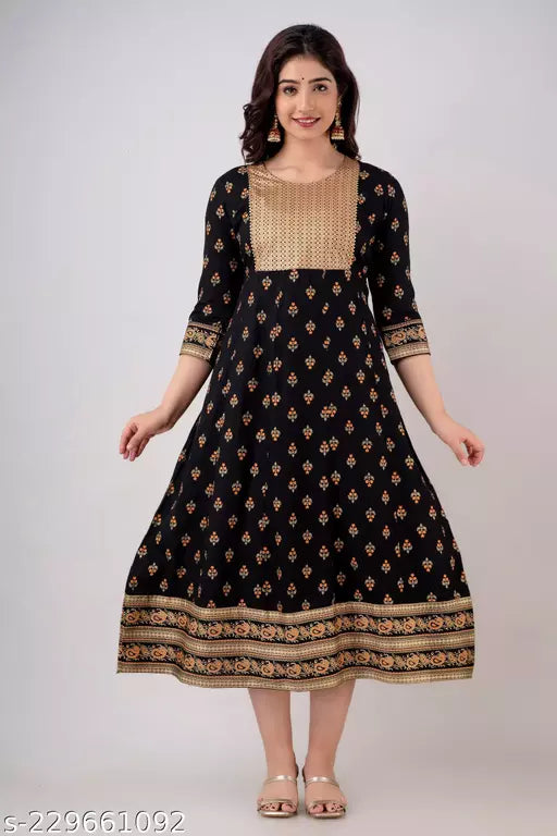 Black colour embroidered Kurti