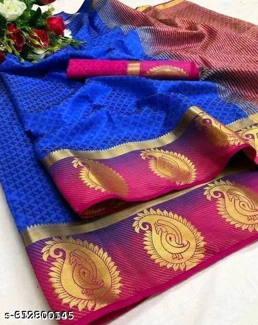 Morpich Fashion Kanjivaram Embozz Silk  Saree