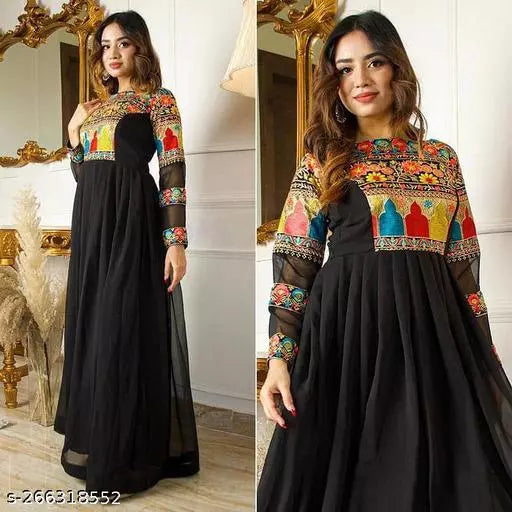WOMEN BLACK LONG GOWN