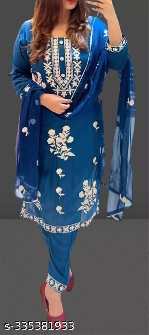 BEST EMBROIDERY KURTA PANT WITH DUPATTA
