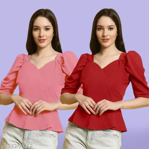 Classic Casual Fashion Forward Women's Tops - Pack of 2