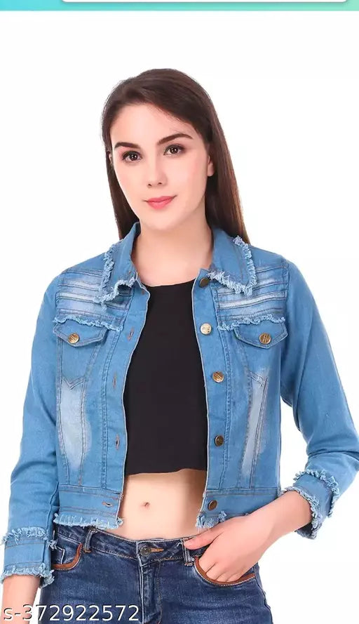 Letest style casual wear jacket aqua blue