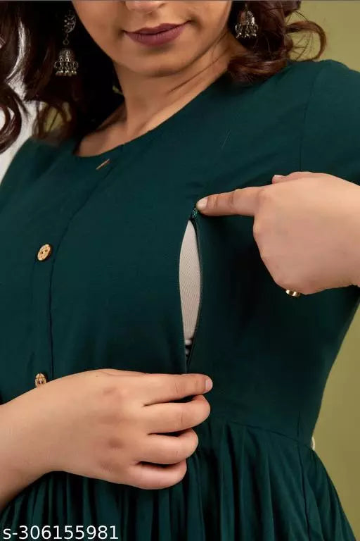 Mialo fashion maternity feeding kurtis for women with both side invisible zip.