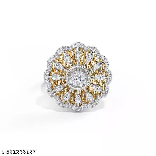 Enchanted Garden: Floral Gemstone Women's Ring for Grils
