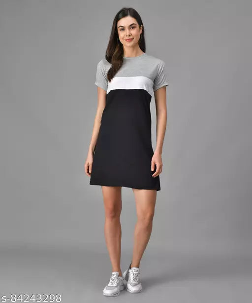 Vivient Grey Colourblocked bodycon Dress