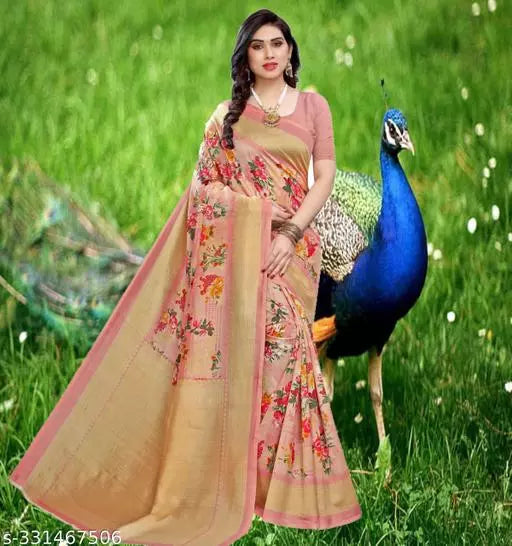 TRENDY DESIGNER KHAADI SILK BLENDED SAREE