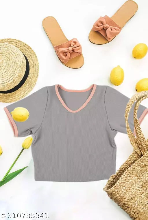 Women's Solid Cotton Rib Knit Crop Tank Top
