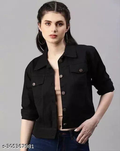 Black casual jacket for women