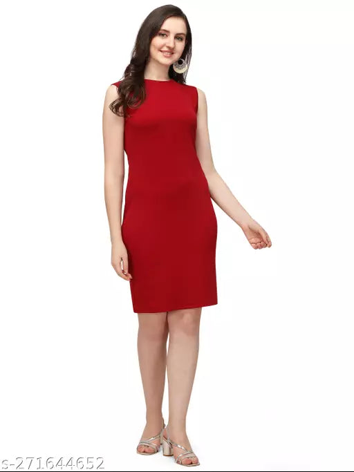 Bodycon Maroon Dresses For Woman
