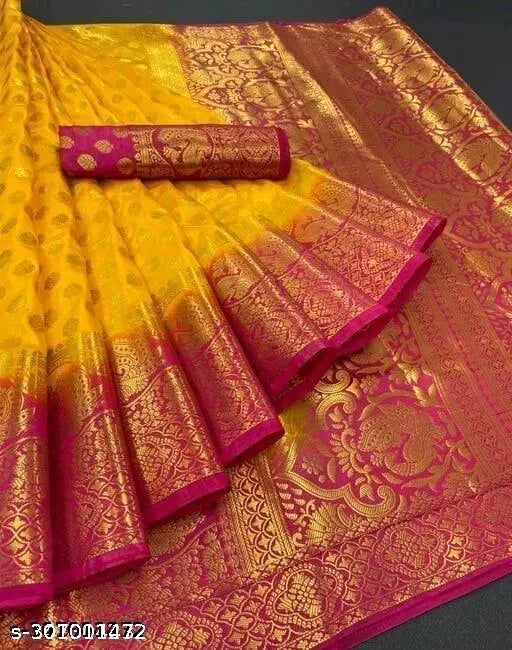 Morpich Fashion Nylon Banarasi Silk Saree