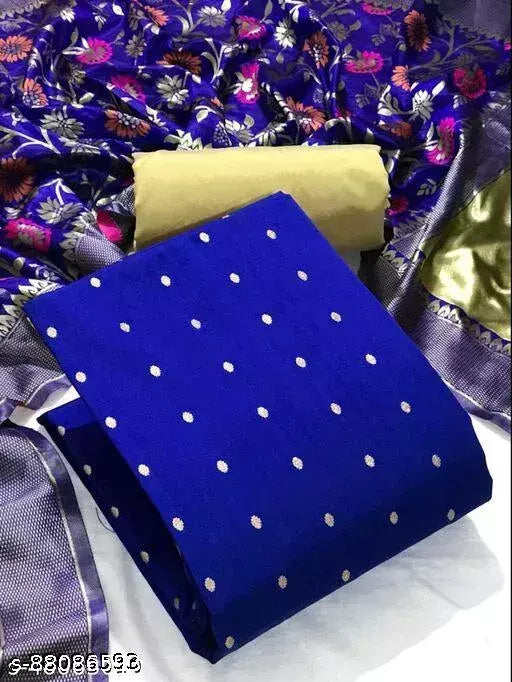New Banarasi Silk Dress Material With Dupattas