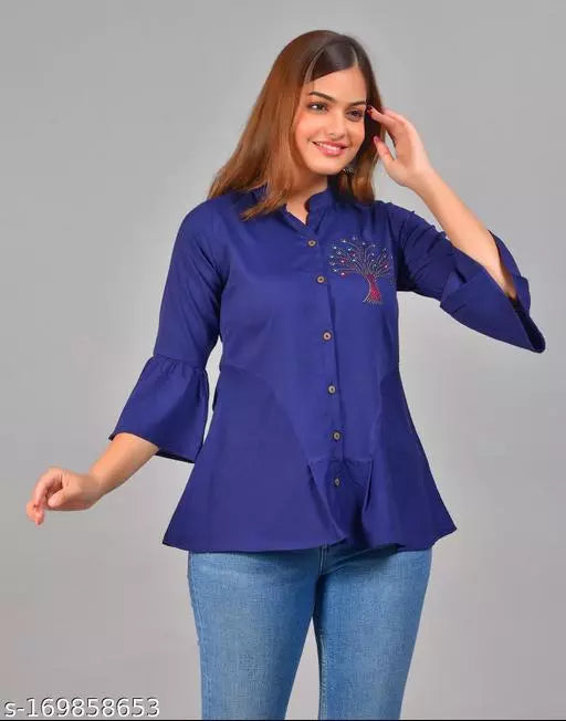womens embroidery crepe top  festival top  partywear top  long top