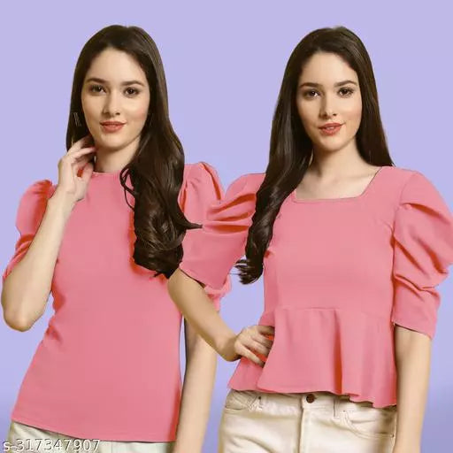 Clasic Casual Fashion Forward Women's Top - Pack of 2
