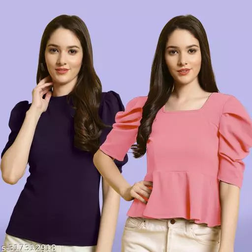 Clasic Casual Fashion Forward Women's Top - Pack of 2
