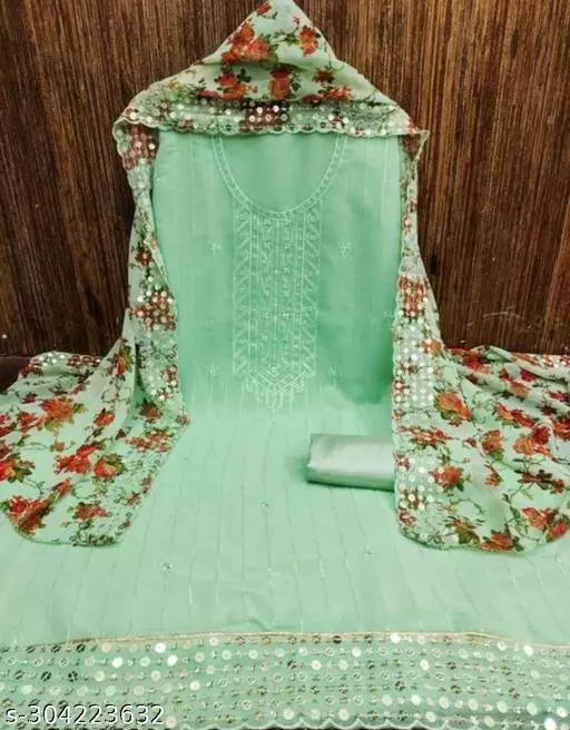 Women's Rama Floral Embroidered Georgette Suits & Dress Materials