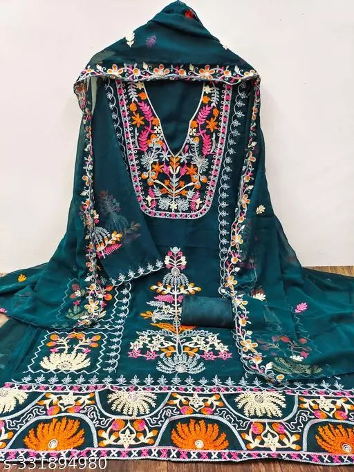 Unstiched georgette dress material | georgette suits for women | embroiderdy work dress material