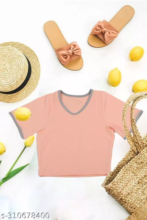 Women's Solid Cotton Rib Knit Crop Tank Top