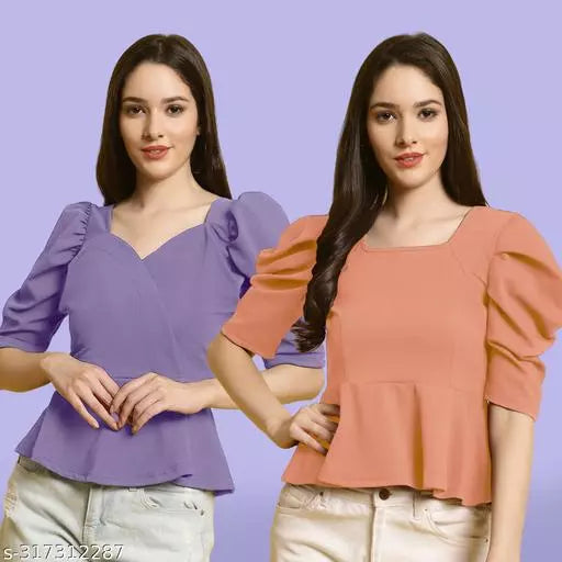 Clasic Casual Fashion Forward Women's Top - Pack of 2