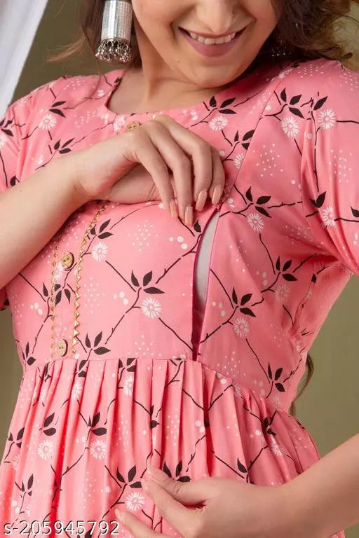 Mialo fashion maternity feeding kurtis for women with both side invisible zip.