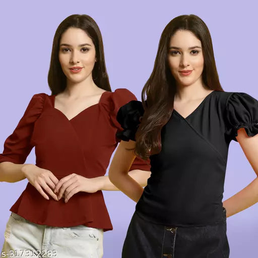 Clasic Casual Fashion Forward Women's Top - Pack of 2