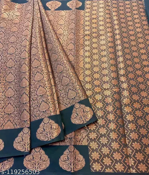 Copper Zari Soft Silk Saree