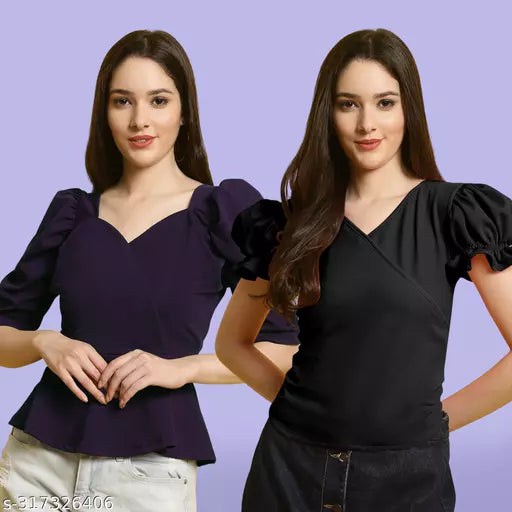 Clasic Casual Fashion Forward Women's Top - Pack of 2
