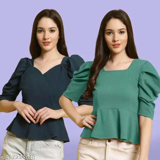 Clasic Casual Fashion Forward Women's Top - Pack of 2