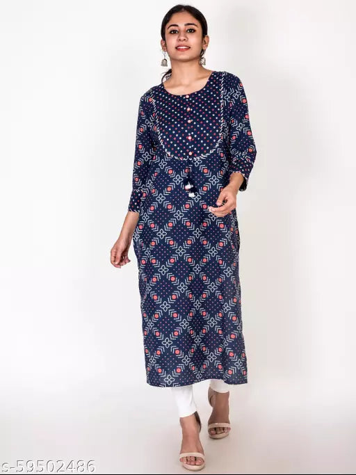 Swasti Plus Size Women Printed Pure Cotton Straight Kurta