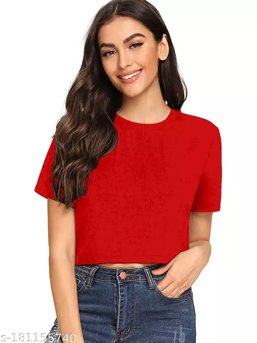 Womens Western Red Crop Top