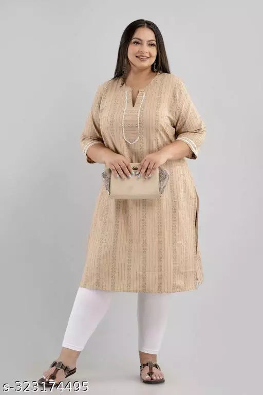 Stylish and Comfortable Plus-Size Cotton Kurti for Women