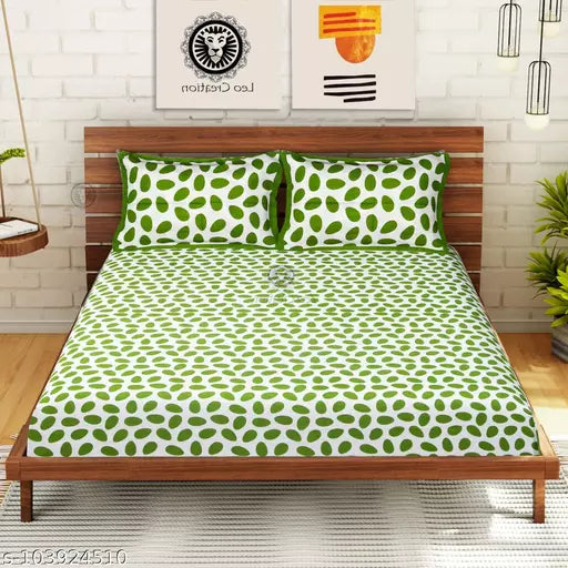 Double Pure Cotton Bedsheet With 2 Pillow Covers