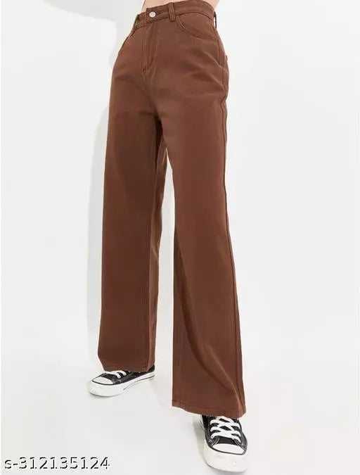 SAANU'S FASHION - STYLISH WIDE LEG DENIM JEANS FOR GIRLS & WOMEN
