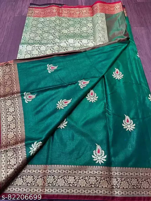 Satin Silk Embroided Saree