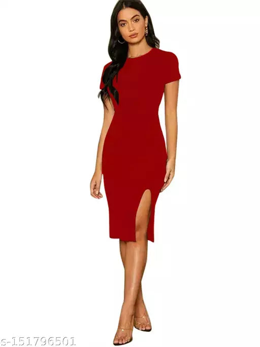 One Piece Maroon Dress For Woman