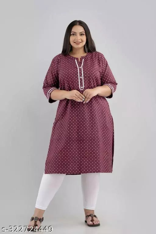 Stylish and Comfortable Plus-Size Cotton Kurti for Women