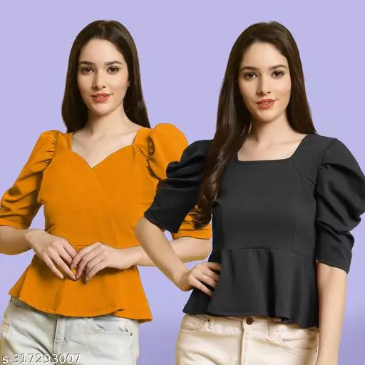 Clasic Casual Fashion Forward Women's Top - Pack of 2