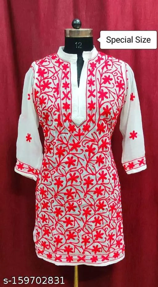 Aari Georgette Front Jaal Medium Length.