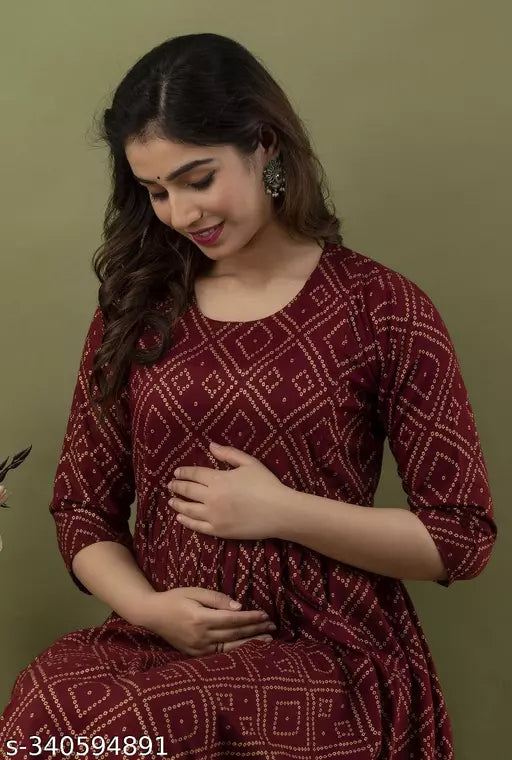 Mialo fashion maternity feeding kurtis for women with both side invisible zip.