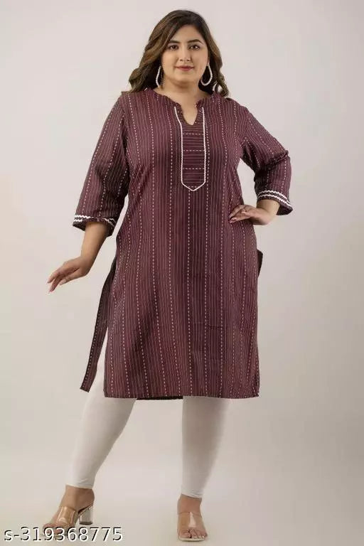 Stylish and Comfortable Plus-Size Cotton Kurti for Women