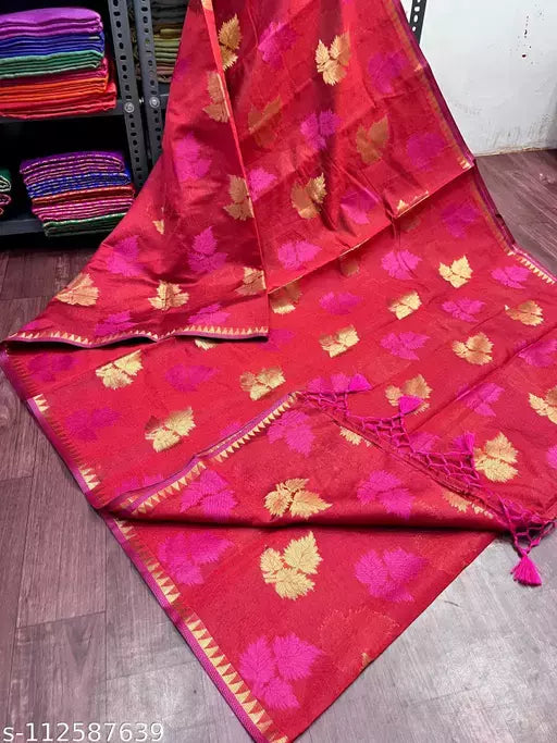 TRENDING LEAF BOOTA SILK SAREE
