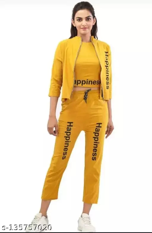 cool trendy 3 piece happiness top and bottom set