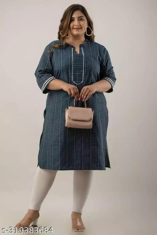 Stylish and Comfortable Plus-Size Cotton Kurti for Women