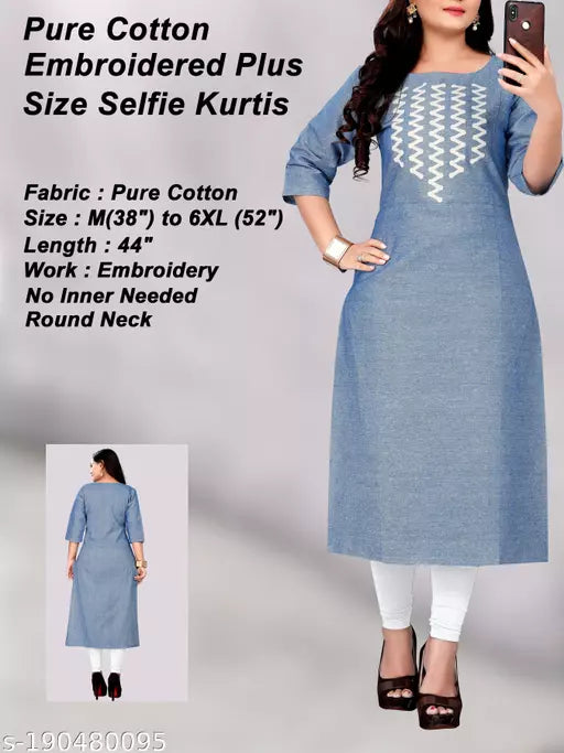 Rangrasiya Tex New South Cotton  Embroidered Plus Size Kurtis