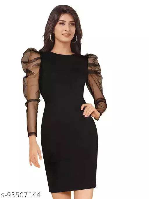 DHUNKI Women's Black Dress