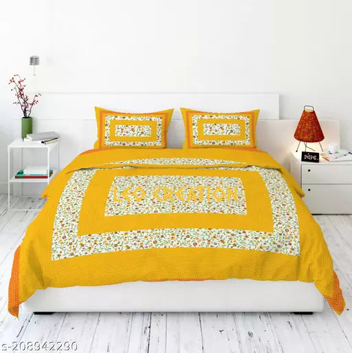Jaipuri Pure Cotton Double Queen Bedsheet With 2 Pillow Covers